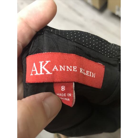 Vintage Anne Klein Skirt Womens 8 Black White Polka Dot A Line Flat Front AS IS - Picture 4 of 11